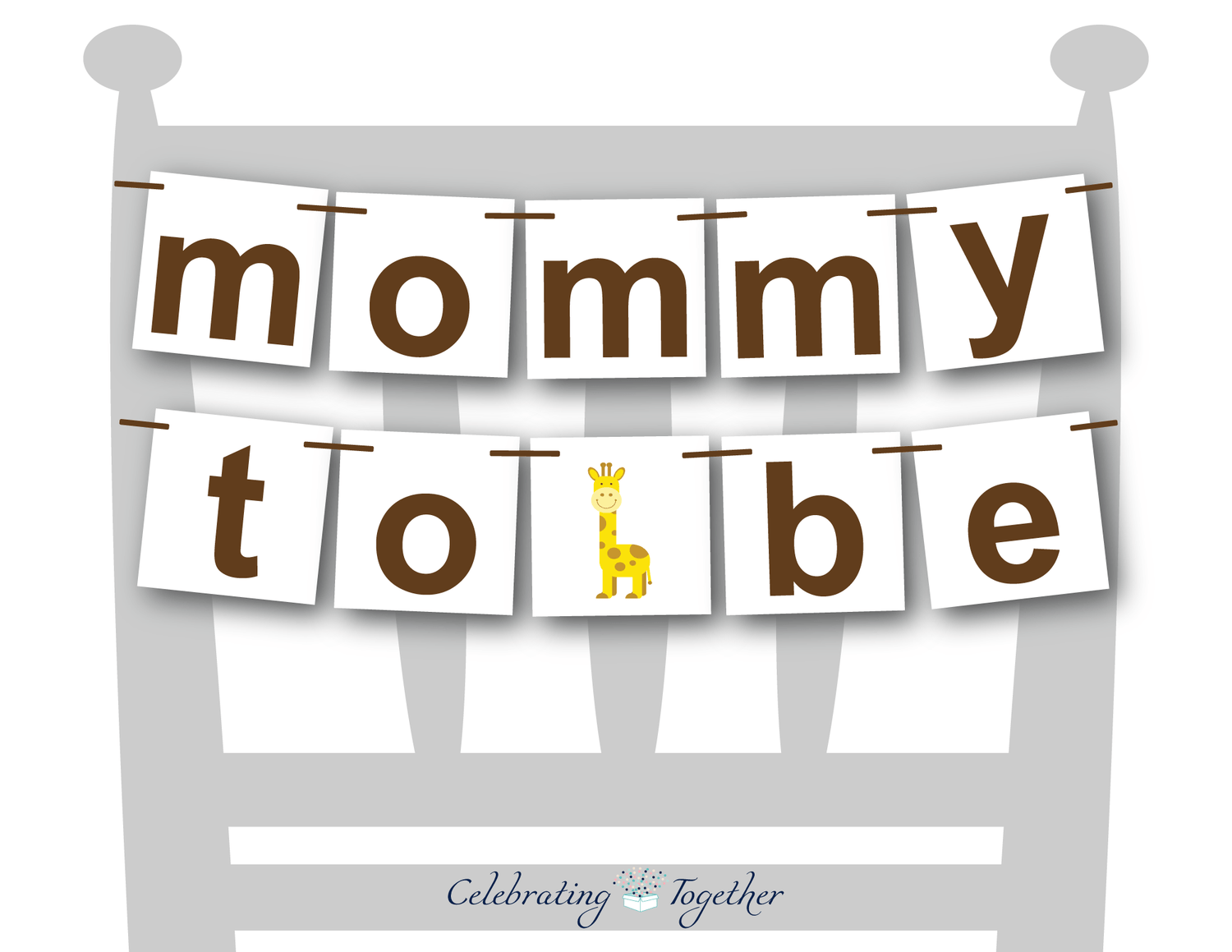 giraffe baby shower decorations - printable baby shower decor - Celebrating Together