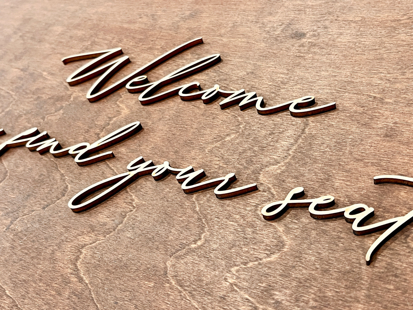 welcome please find your seat lettering for diy wedding seating chart sign