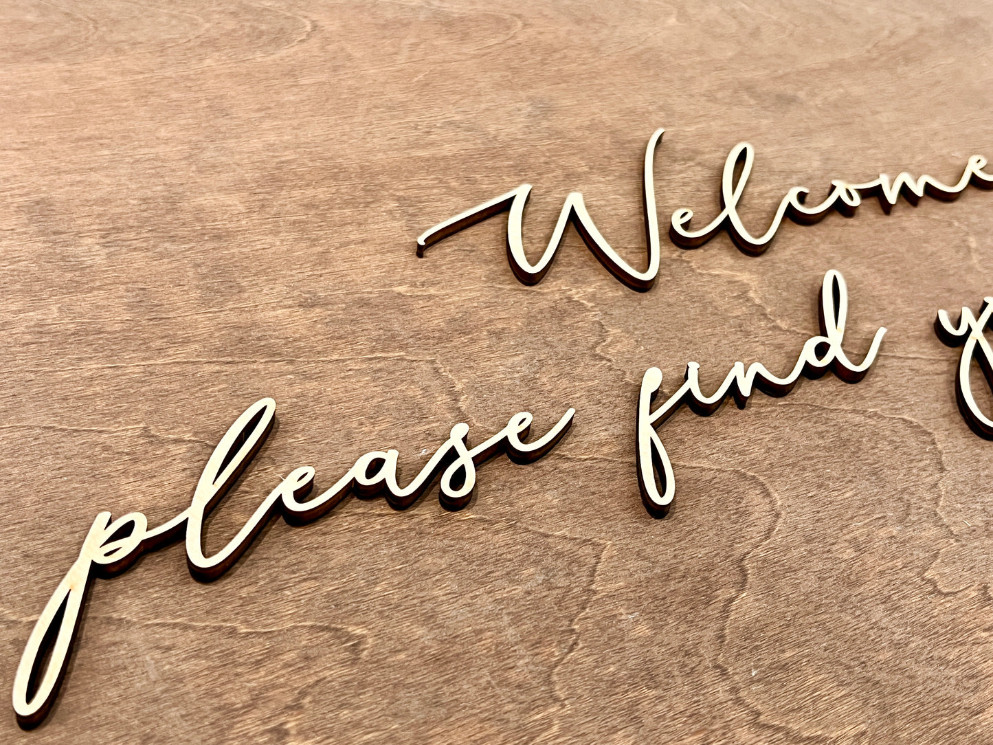 wood lettering for seating chart sign diy project welcome please find your seat