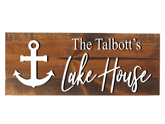Personalized Anchor Lake House Sign