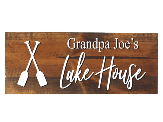 Personalized Lake House Sign - Paddles