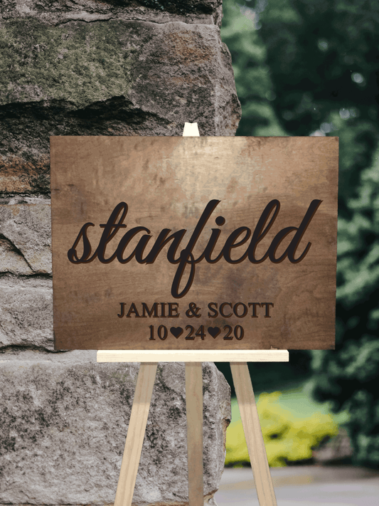 personalized last name wedding welcome sign