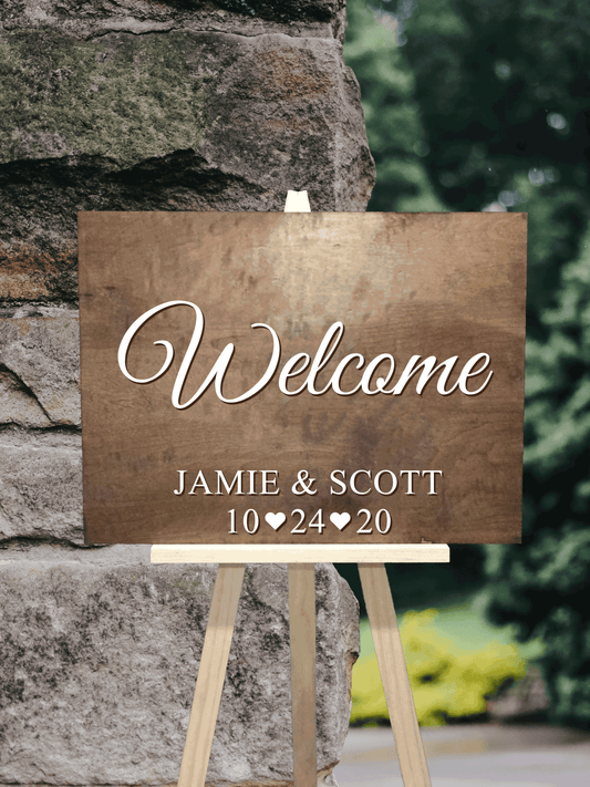 3d wedding welcome sign - custom wooden wedding decor