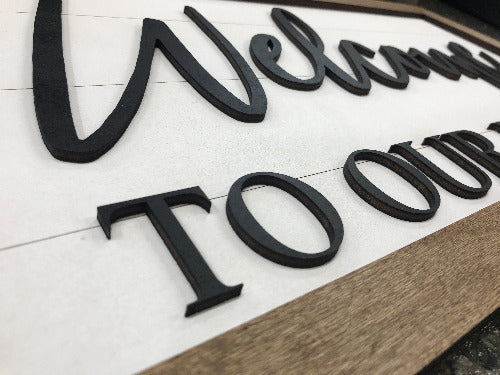3d farmhouse sign - shiplap welcome sign housewarming real estate agent gift - Woodbott