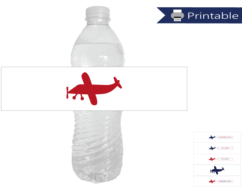 Airplane Party Water Bottle Labels Template - Plane Theme Birthday Party  Decorations - Wrappers - EDITABLE text DOWNLOAD - you personalize