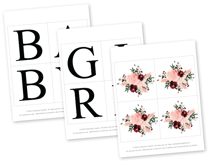 diy floral baby girl banner template - Celebrating Together