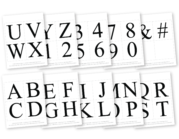 printable alphabet for diy baby shower banner - Celebrating Together