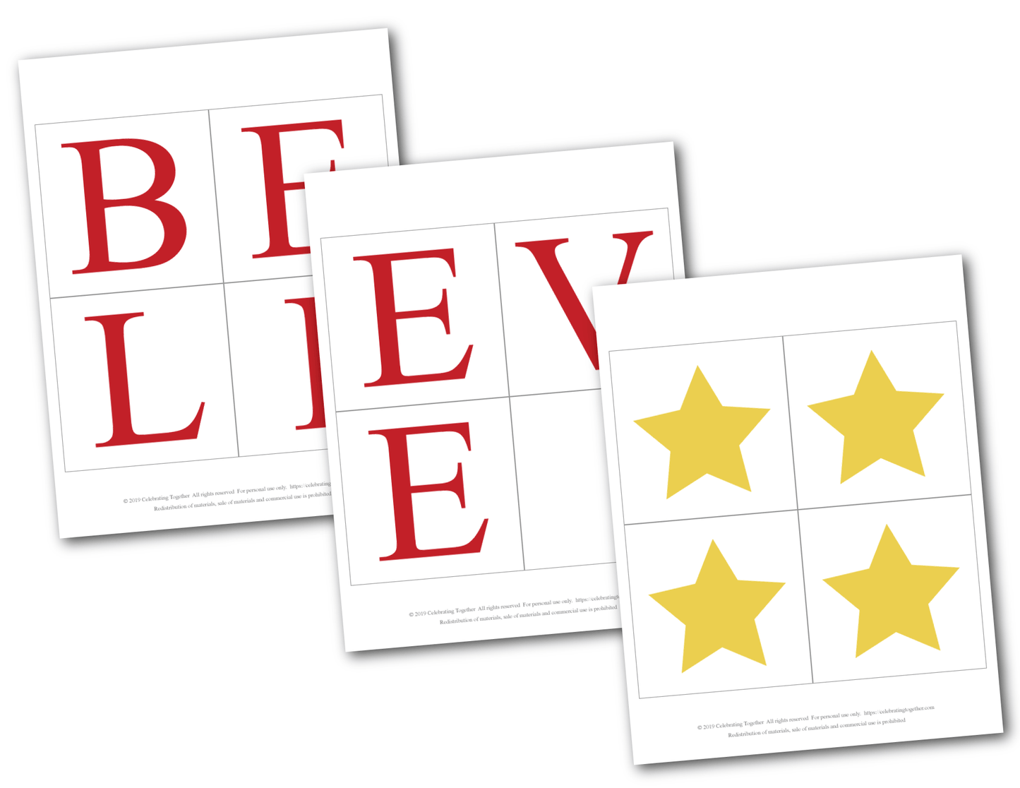 DIY believe banner - Printable Christmas banner - Celebrating Together