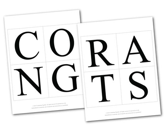 printable pages for congrats grad banner - Celebrating Together