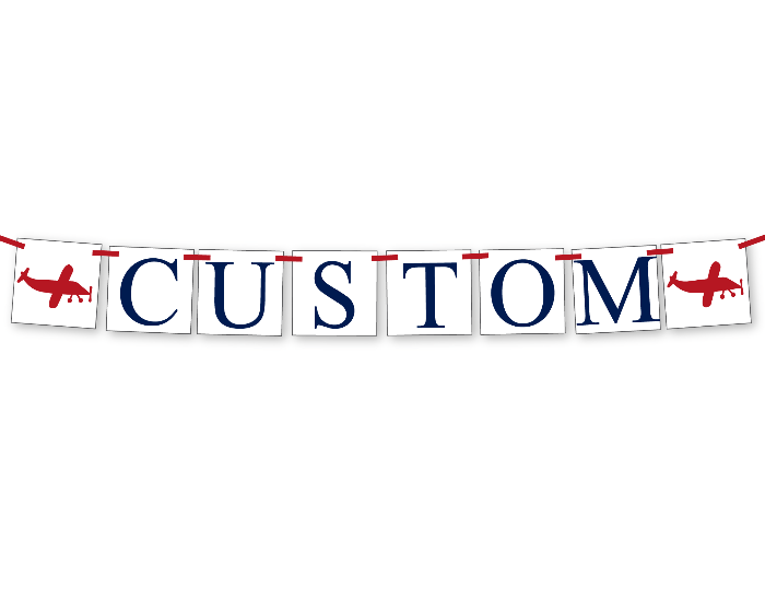 diy custom phrase party banner - make your own banner template - airplane party decor - Celebrating Together
