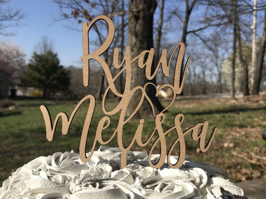 personalized name wedding cake topper