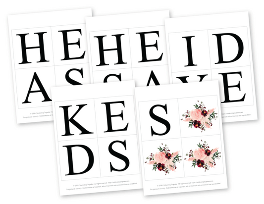 printable lettering and watercolor flowers for diy bridal shower banner he asked she said yes - Celebrating Together