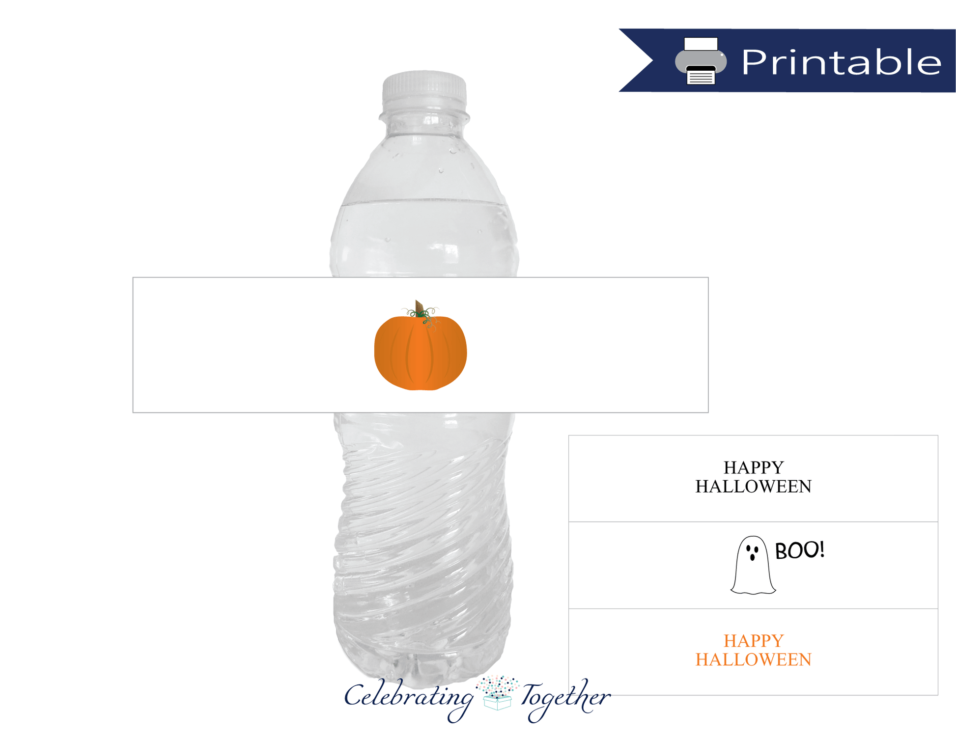 printable halloween water bottle labels - Celebrating Together