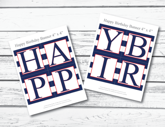 printable nautical happy birthday sign - Celebrating Together