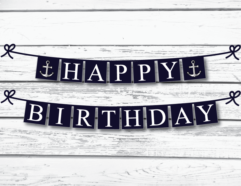 DIY nautical happy birthday banner - Celebrating Together
