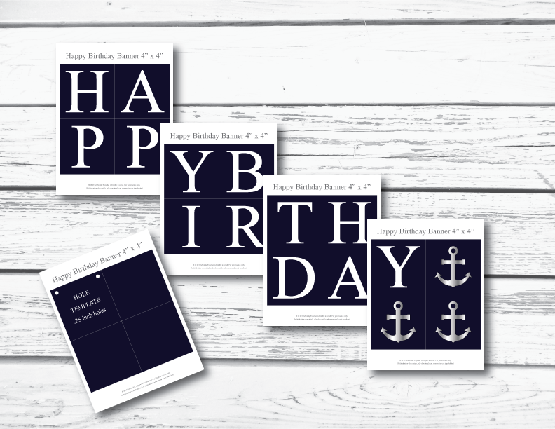 printable pages for DIY happy birthday banner - Celebrating Together