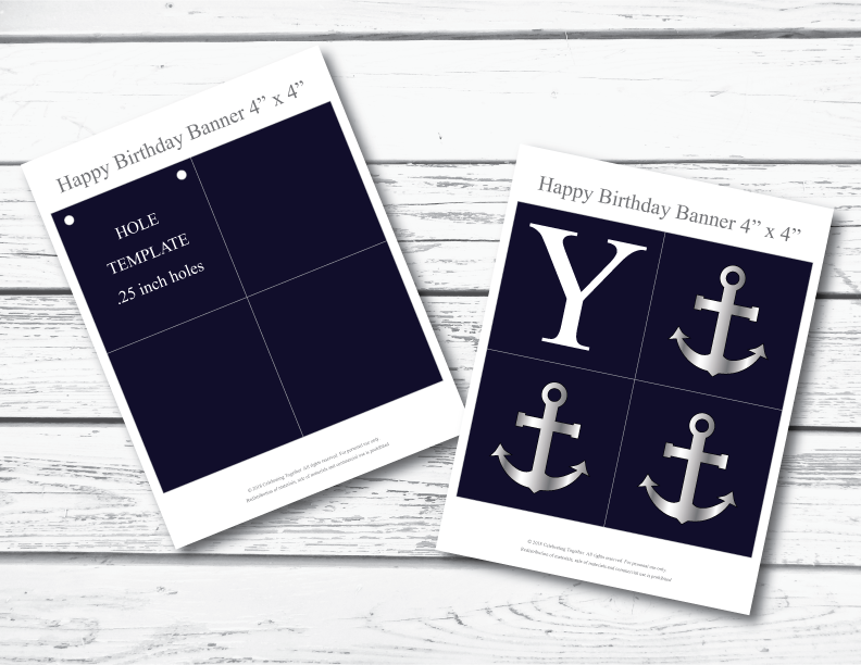 printable anchors for happy birthday banner - Celebrating Together