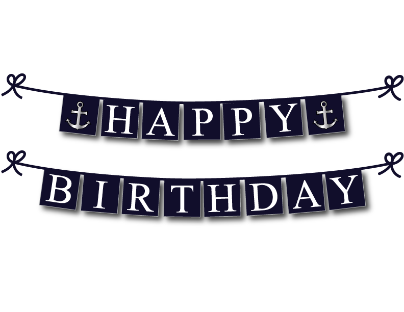 printable nautical happy birthday banner - Celebrating Together