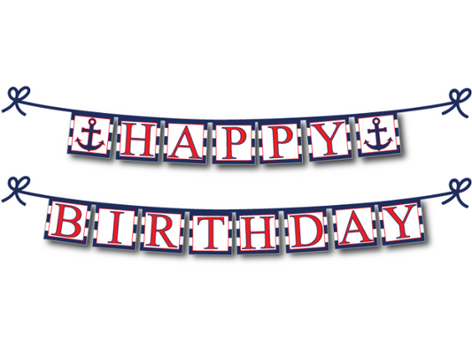 printable anchor happy birthday banner - Celebrating Together