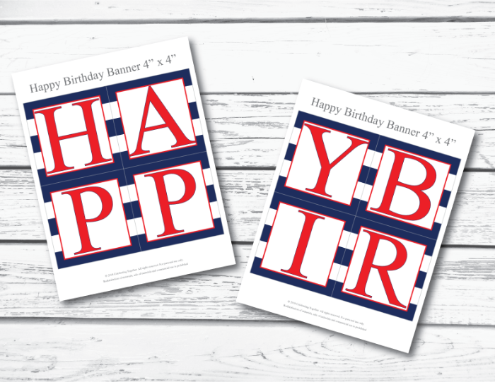 DIY anchor happy birthday banner - Celebrating Together