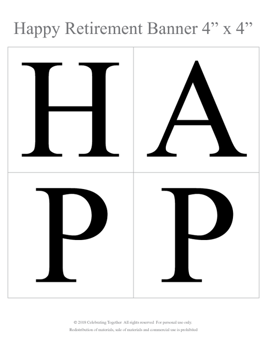 DIY happy retirement banner - Celebrating Together