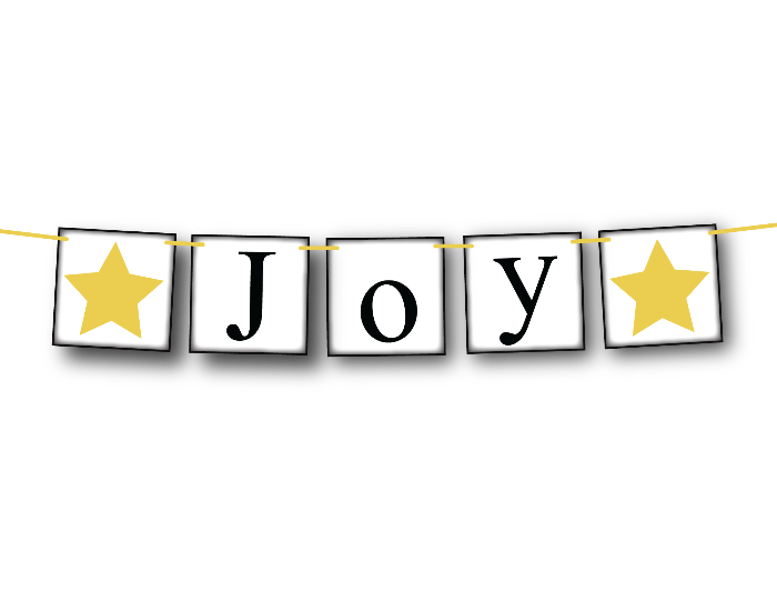 printable joy banner - DIY Christmas decor - Celebrating Together