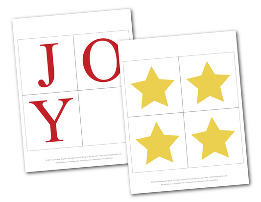 Red and Gold Printable Joy Banner