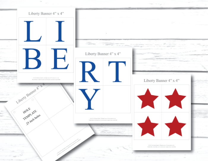 Printable 4th of july banner - liberty banner - Celebrating Together