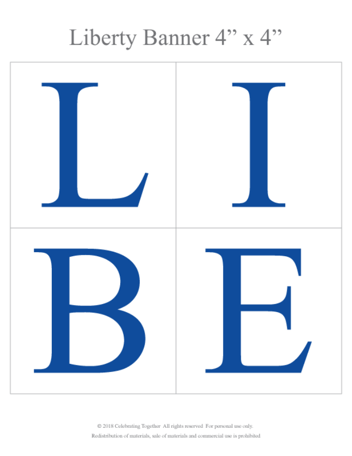 DIY liberty banner printable - Celebrating Together