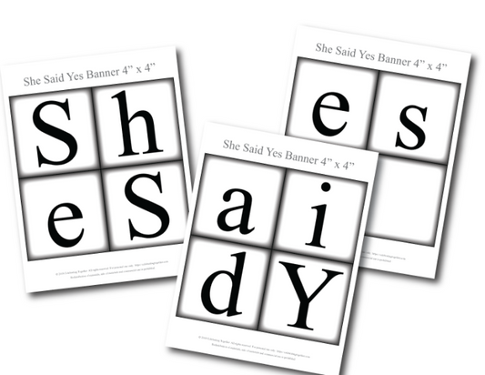 diy she said yes banner template - printable bridal shower banner - Celebrating Together