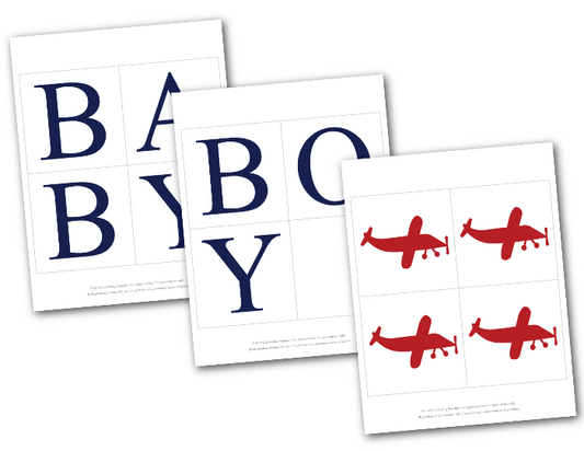 plane baby shower banner template for baby boy banner - Celebrating Together