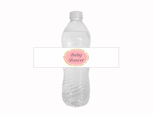 pink baby shower water bottle labels printables - Celebrating Together