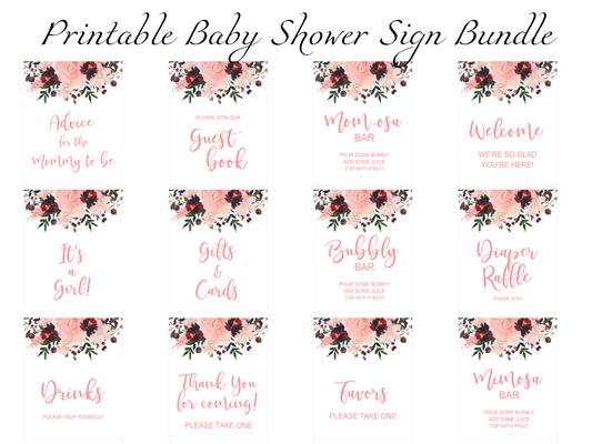 printable baby shower sign bundle - Celebrating Together