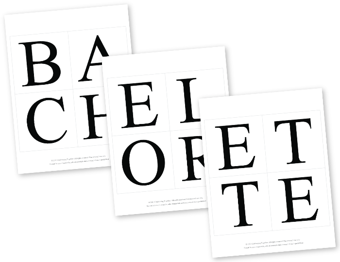 printable pages for diy bachelorette banner - Celebrating Together