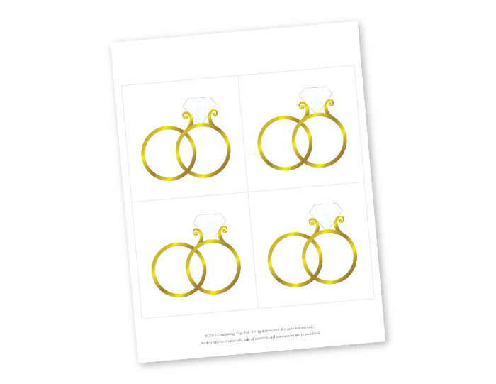 printable wedding rings for printable bachelorette banner - Celebrating Together