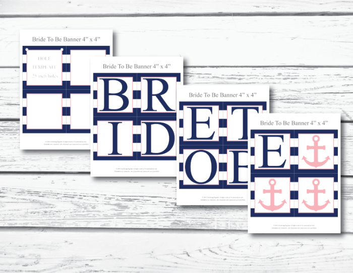Printable pages for nautical bride to be banner - Celebrating Together