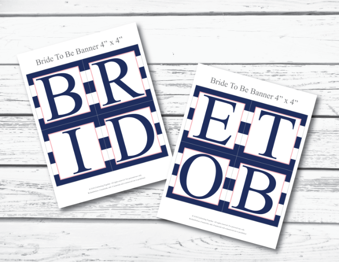 Printable pages for nautical bride to be banner - Celebrating Together