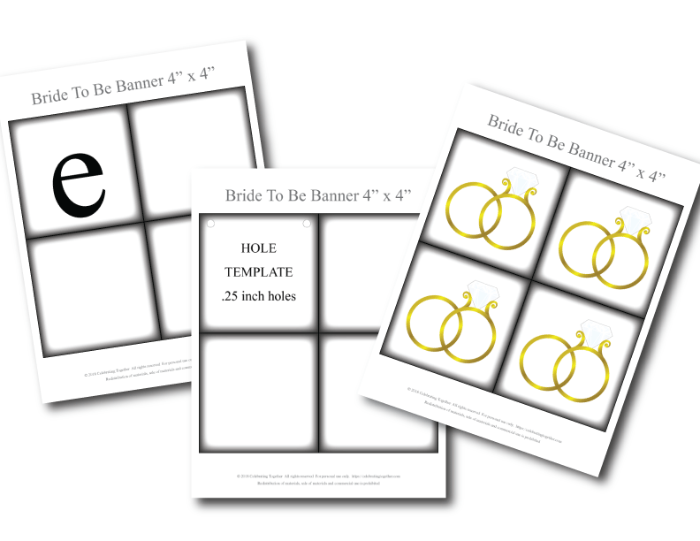 bride to be diy banner printable pages - Celebrating Together