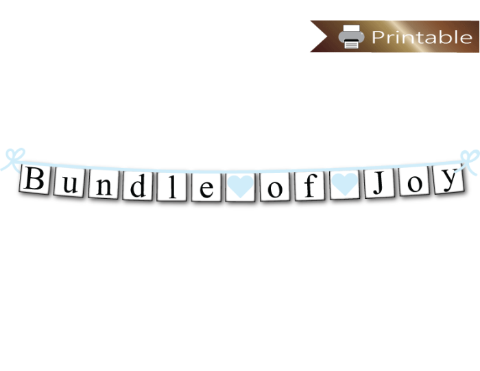 bundle of joy boys printable baby shower banner - Celebrating Together