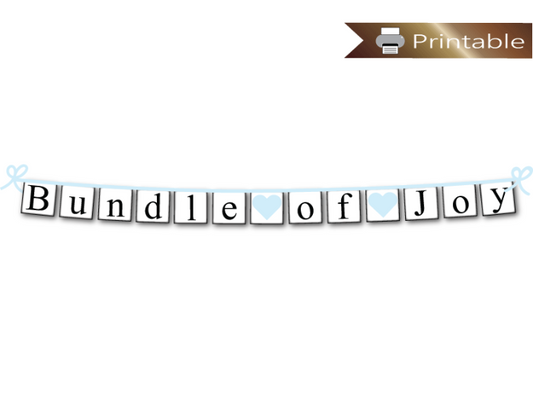 bundle of joy boys printable baby shower banner - Celebrating Together
