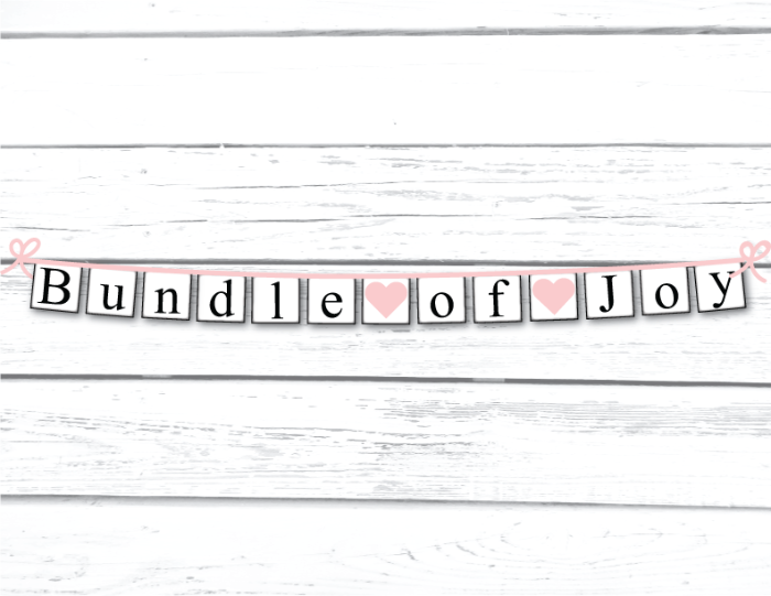 bundle of joy girls printable baby shower banner - Celebrating Together