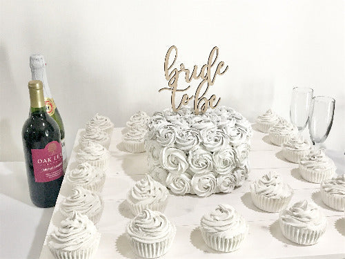 wooden bridal shower cake topper