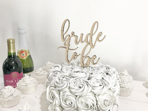 wood bride to be cake topper - wood bridal shower decoration
