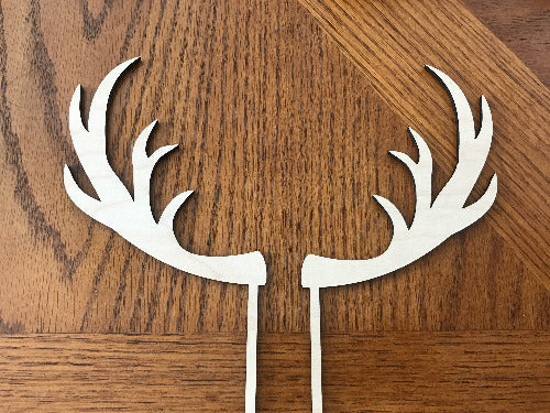 deer-antler-cake topper - wedding cake decorations - Woodbott
