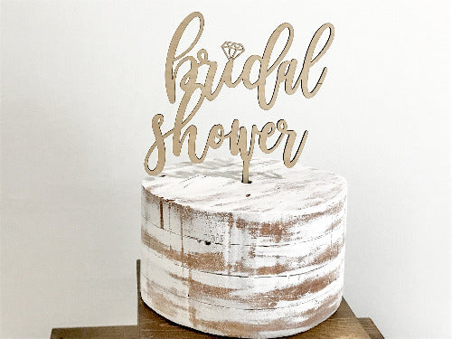 diamond bling bridal shower cake topper