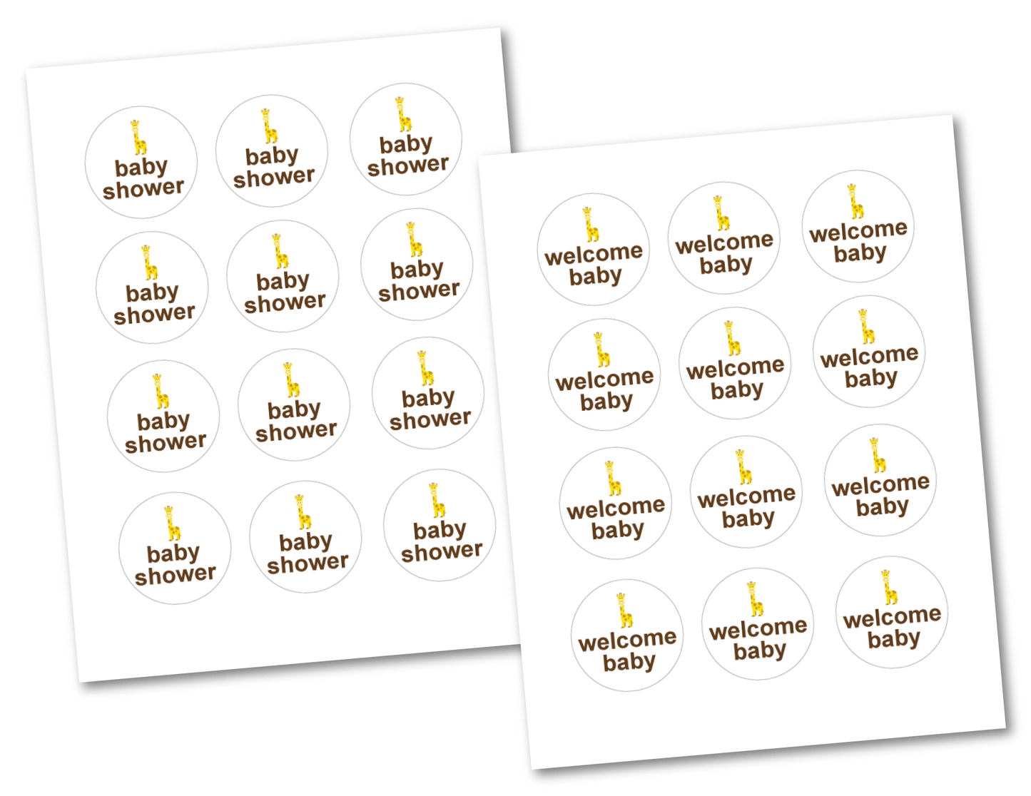 Printable Boys Safari Baby Shower Cupcake Toppers