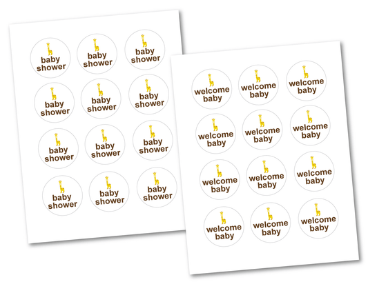 Printable Boys Safari Baby Shower Cupcake Toppers