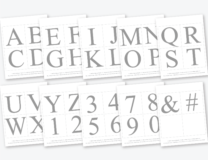 printable lettering templates for party banners - Celebrating Together