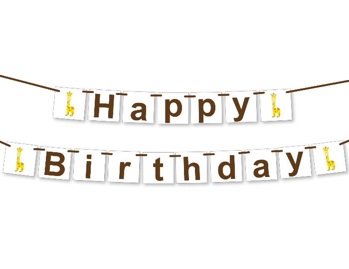 printable giraffe happy birthday banner - Celebrating Together