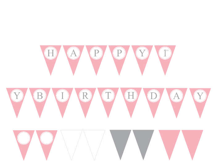 happy birthday printable banner for girls - Celebrating Together